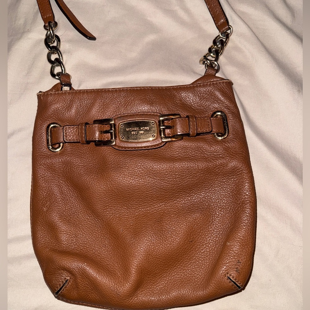 Michael Kors brown Leather Crossbody Bag